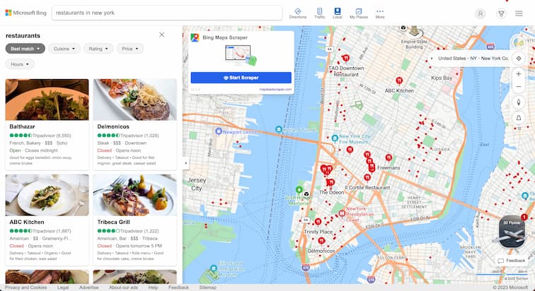 Bing Maps Scraper - Chrome Extension